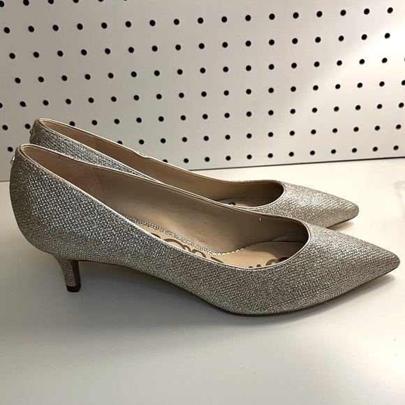 Sam Edelman Dori Kitten Heels Silver Metallic Size 10M - Picture 7 of 16